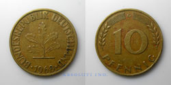 Alemania 10 Peniques 1968G