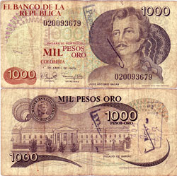 Colombia 1000 Pesos 1979