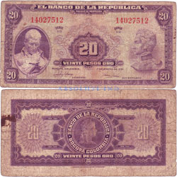 Colombia 20 Pesos 1951