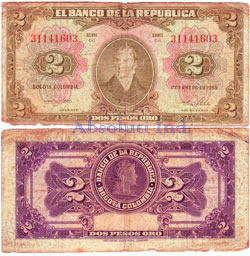 Colombia 2 Pesos 1955