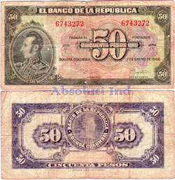 Colombia 50 pesos 1958