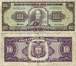 Ecuador 100 Sucres 1977