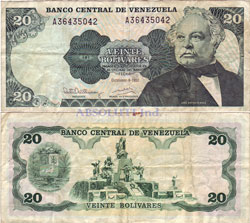 Venezuela 20 Bolivares 1992