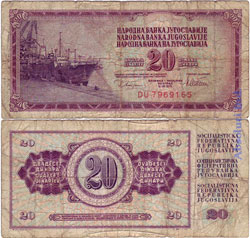 Yugoslavia 20 Dinares 1978