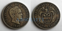 Colombia 50 centavos 1916