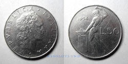 Italia 50 Liras 1956