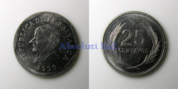 El Salvador 25 centavos 1999