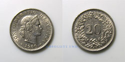 Suiza 20 Rappen 1960