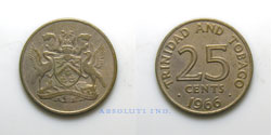 Trinidad y Tobago 25 centavos 1966