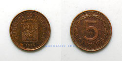 Venezuela 5 centavos 1964